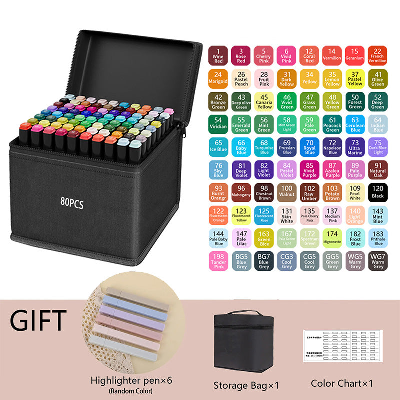 Dual Tip Permanent Art Sketch Markers for Illustration - 12-120 Colors Available