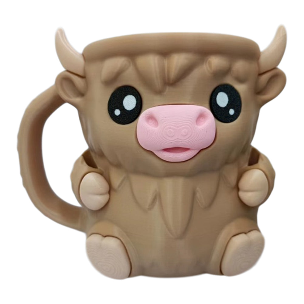 3D Printed Highland Cow Ice Pint Holder Dessert Cup