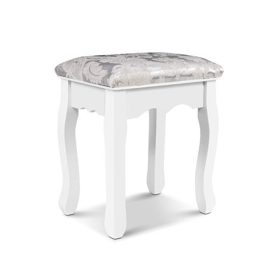 Velvet White Dressing  Stool