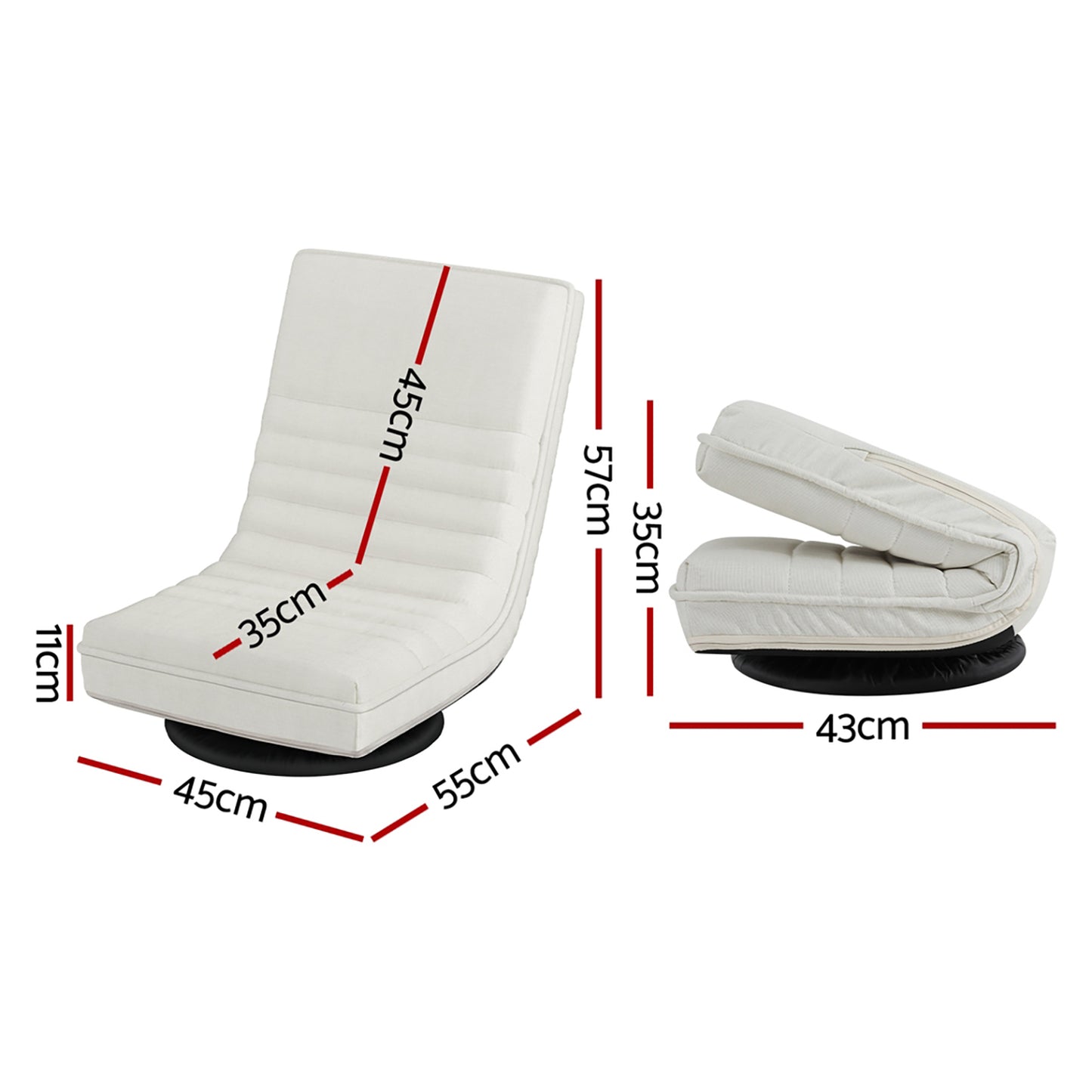 Artiss 2 Swivel  Lounge Sofa Linen White