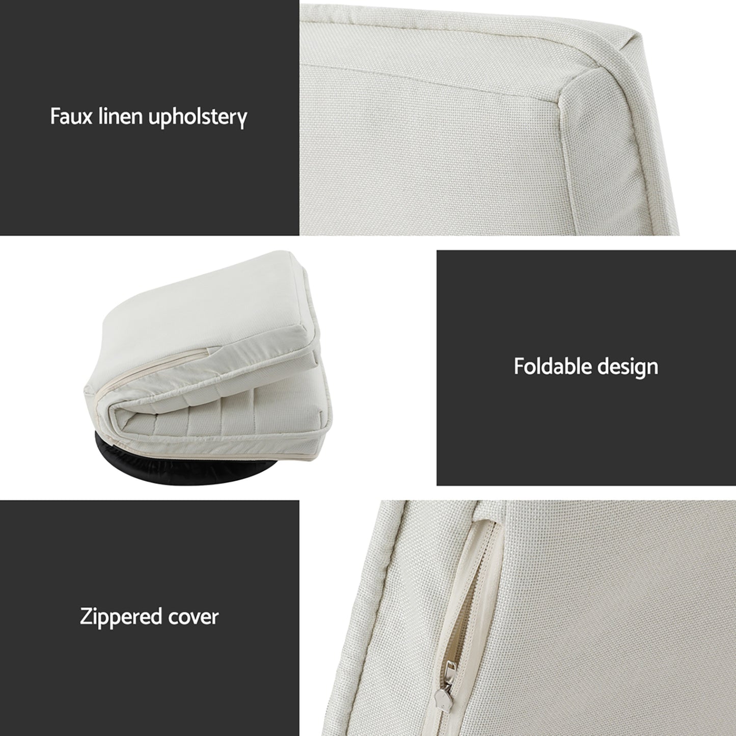 Artiss 2 Swivel  Lounge Sofa Linen White