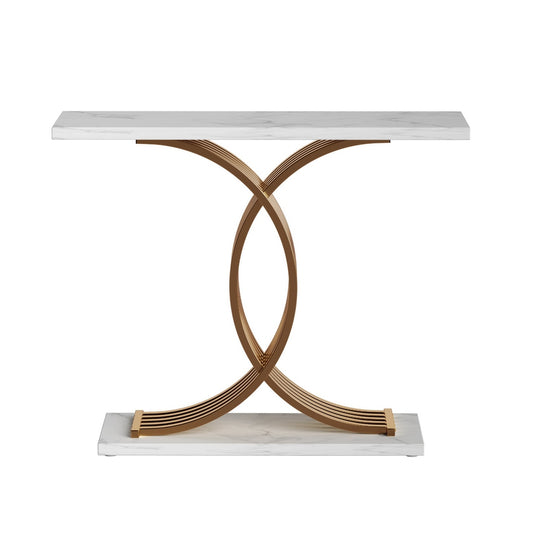 Artiss Marble & Gold Console Table Effect