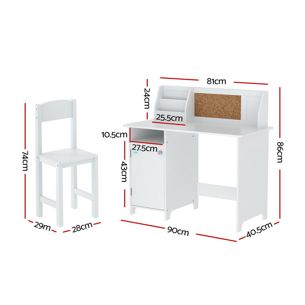 Keezi Kids Table and Chair with Cabinet Storage