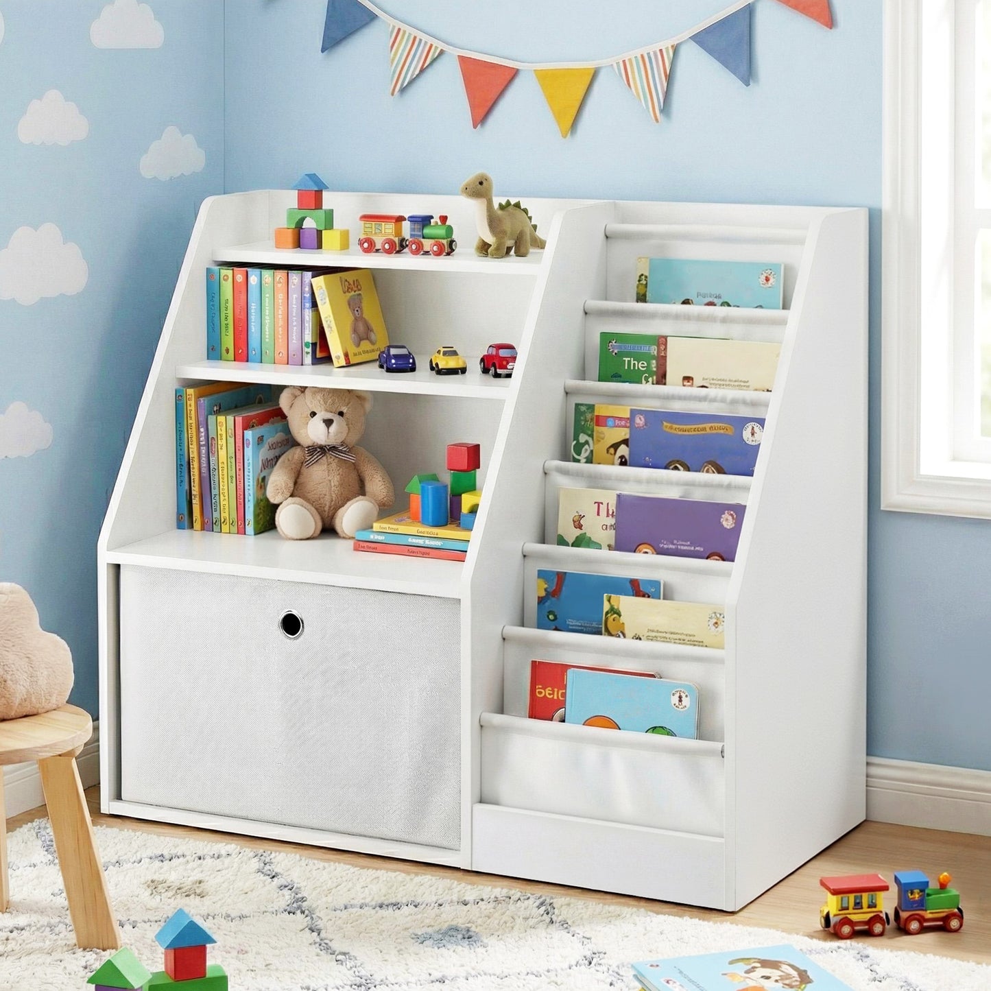 Children Bookcase w Drawer White