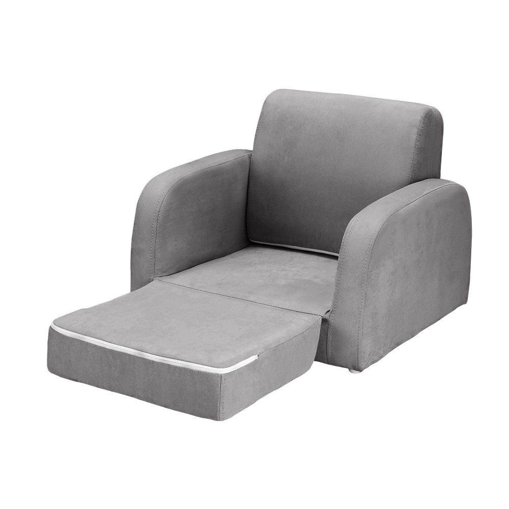 1 Seater Flip Open Couch w Armchair Grey