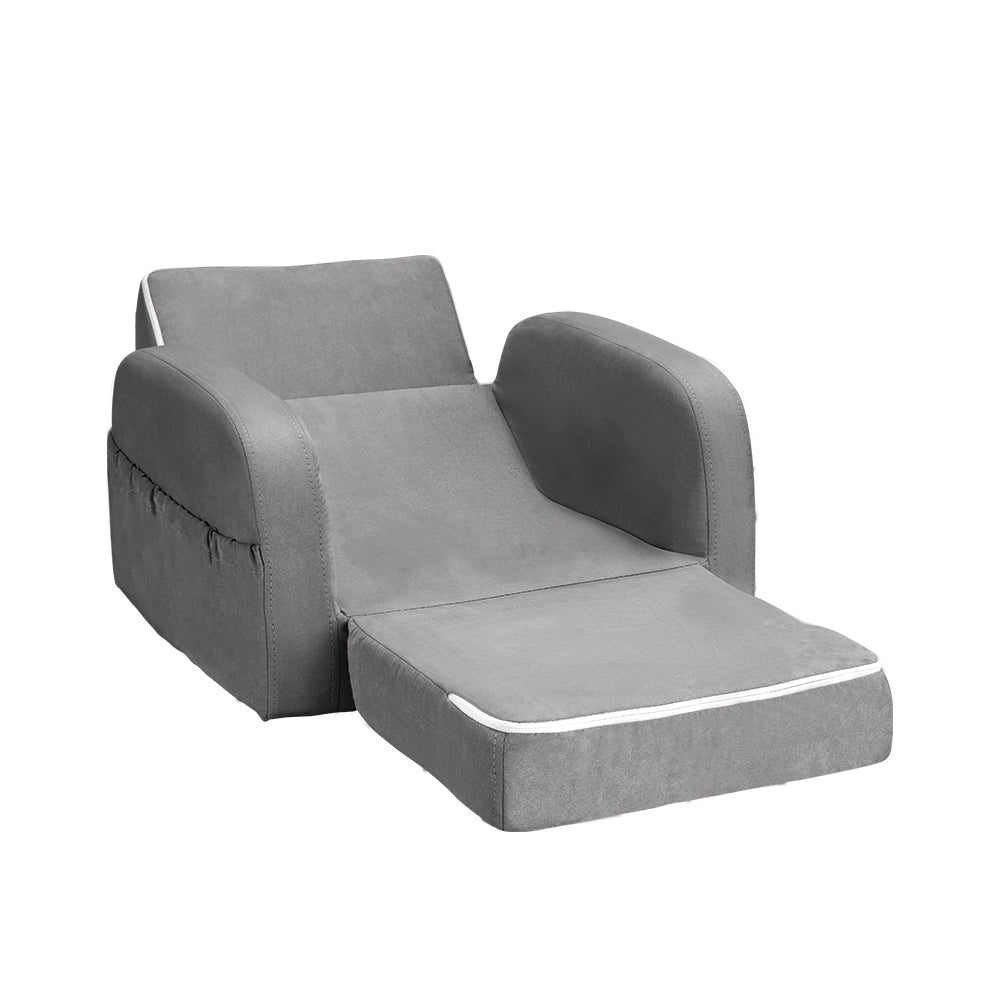 1 Seater Flip Open Couch w Armchair Grey
