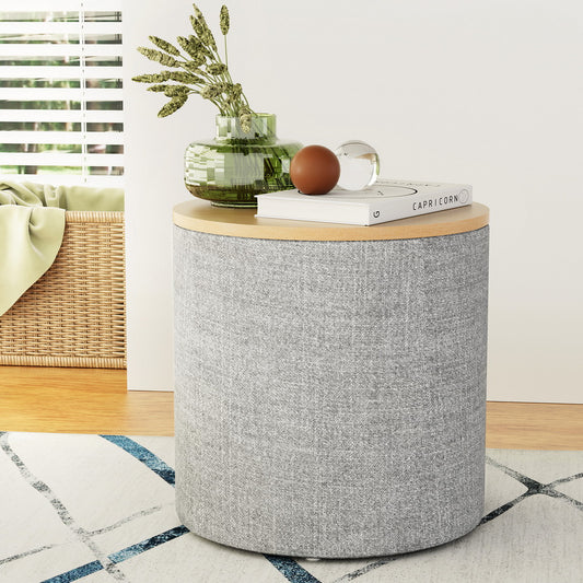 Artiss Storage Ottoman- Round Grey