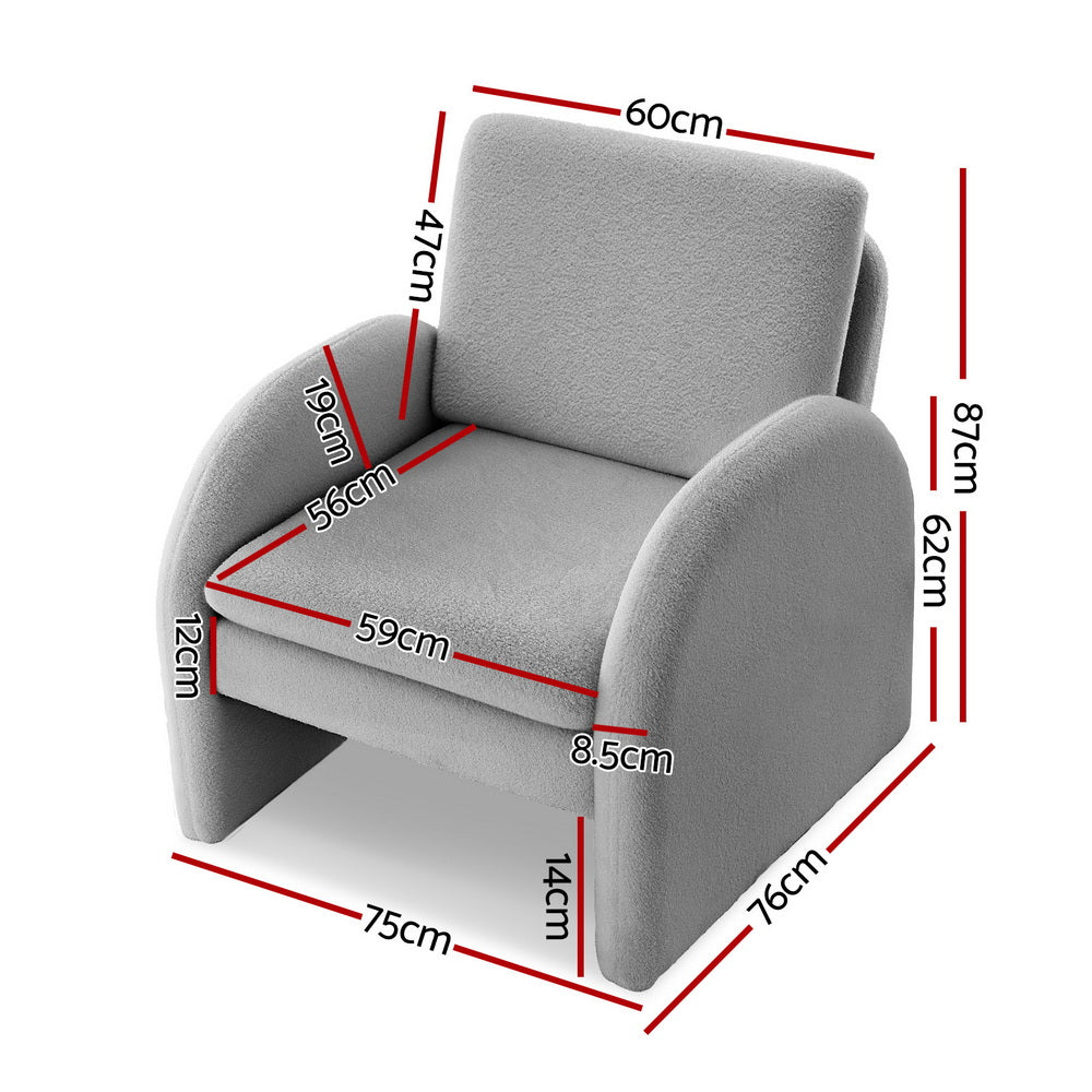 Boucle Grey Armchair