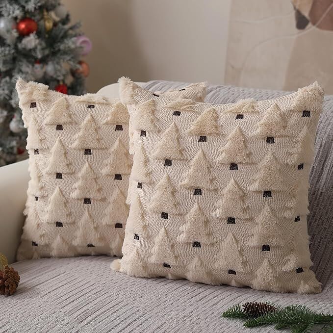 White Christmas Throw Pillow Coves