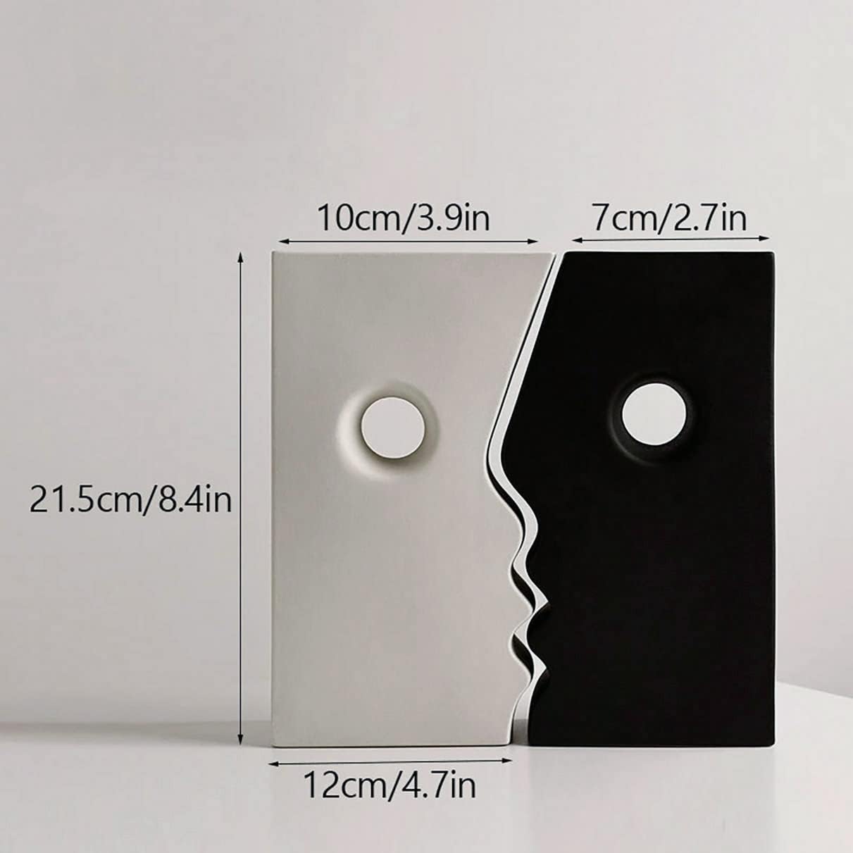 Black & White Ceramic Face Vase