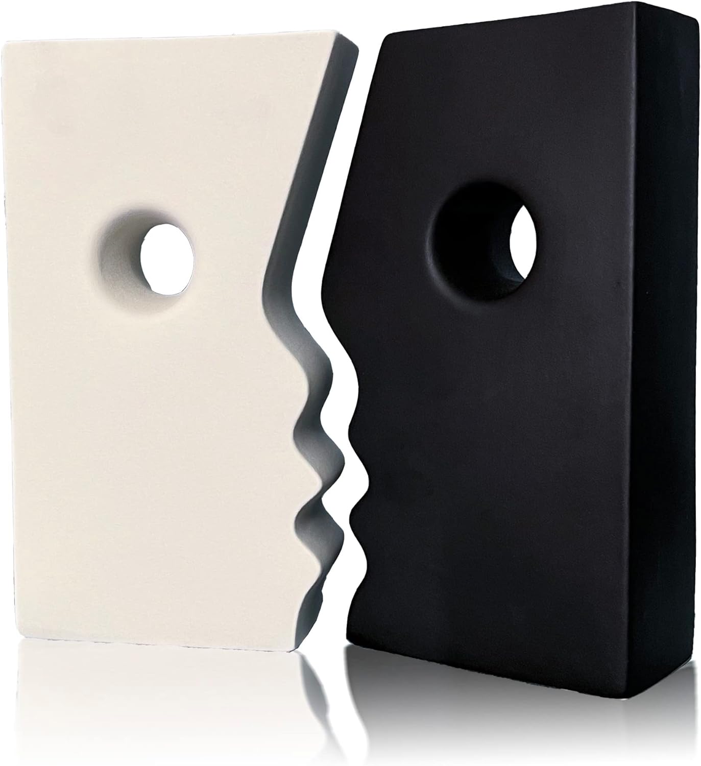 Black & White Ceramic Face Vase