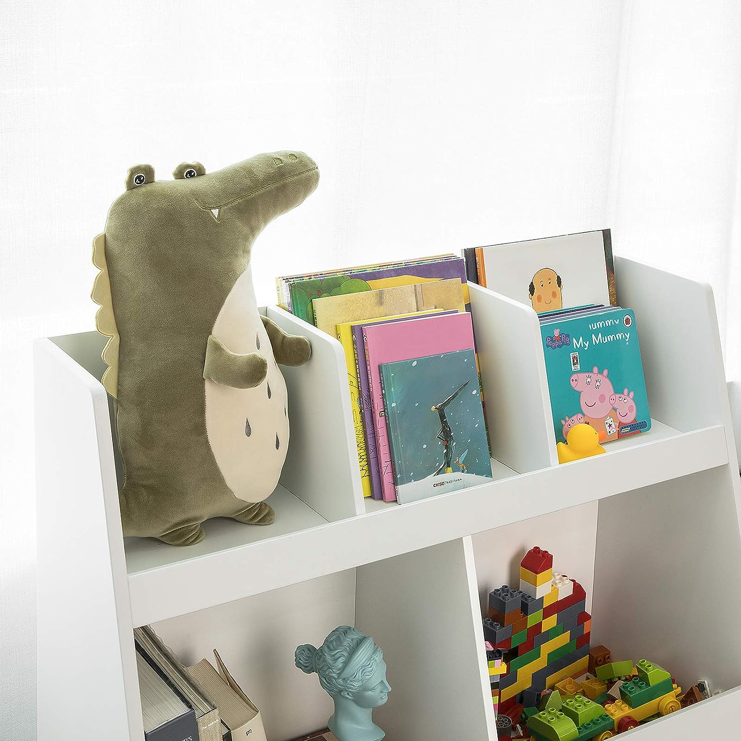 Childrens Shelving Unit 5 Compartments Bookcase