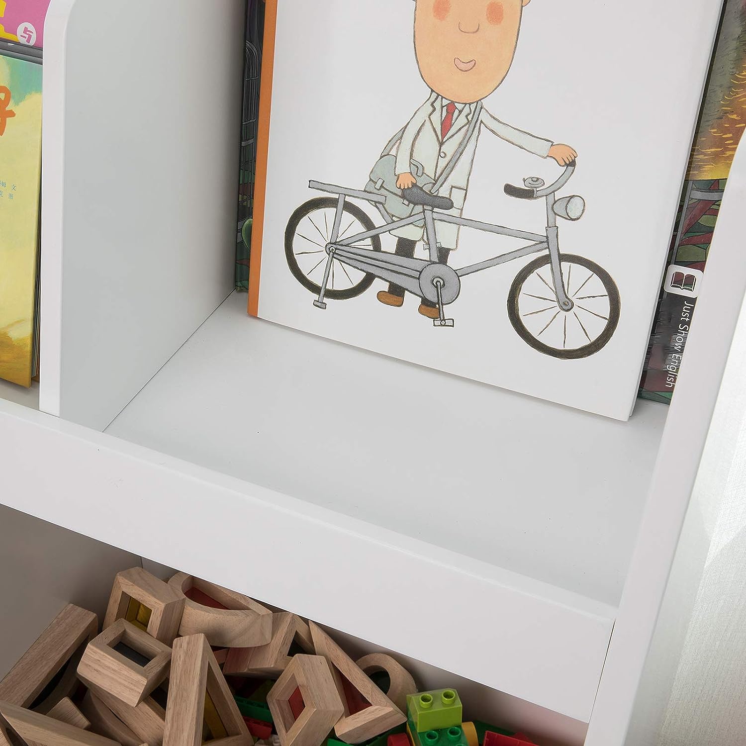 Childrens Shelving Unit 5 Compartments Bookcase