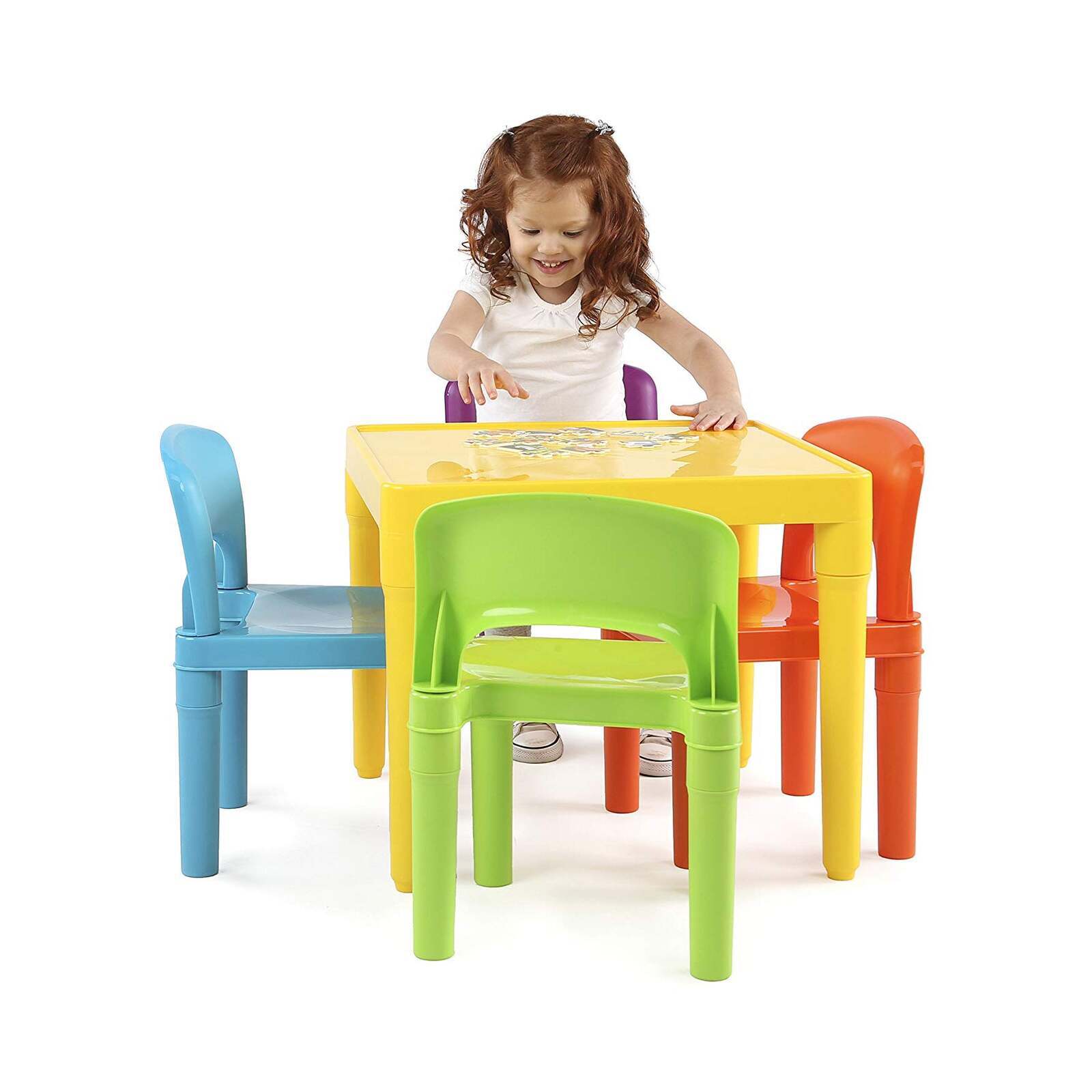 Kids Plastic 5-Piece Table & 4 Chairs Set Multicoloured