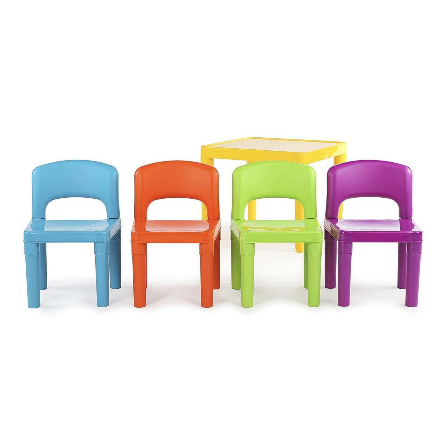 Kids Plastic 5-Piece Table & 4 Chairs Set Multicoloured