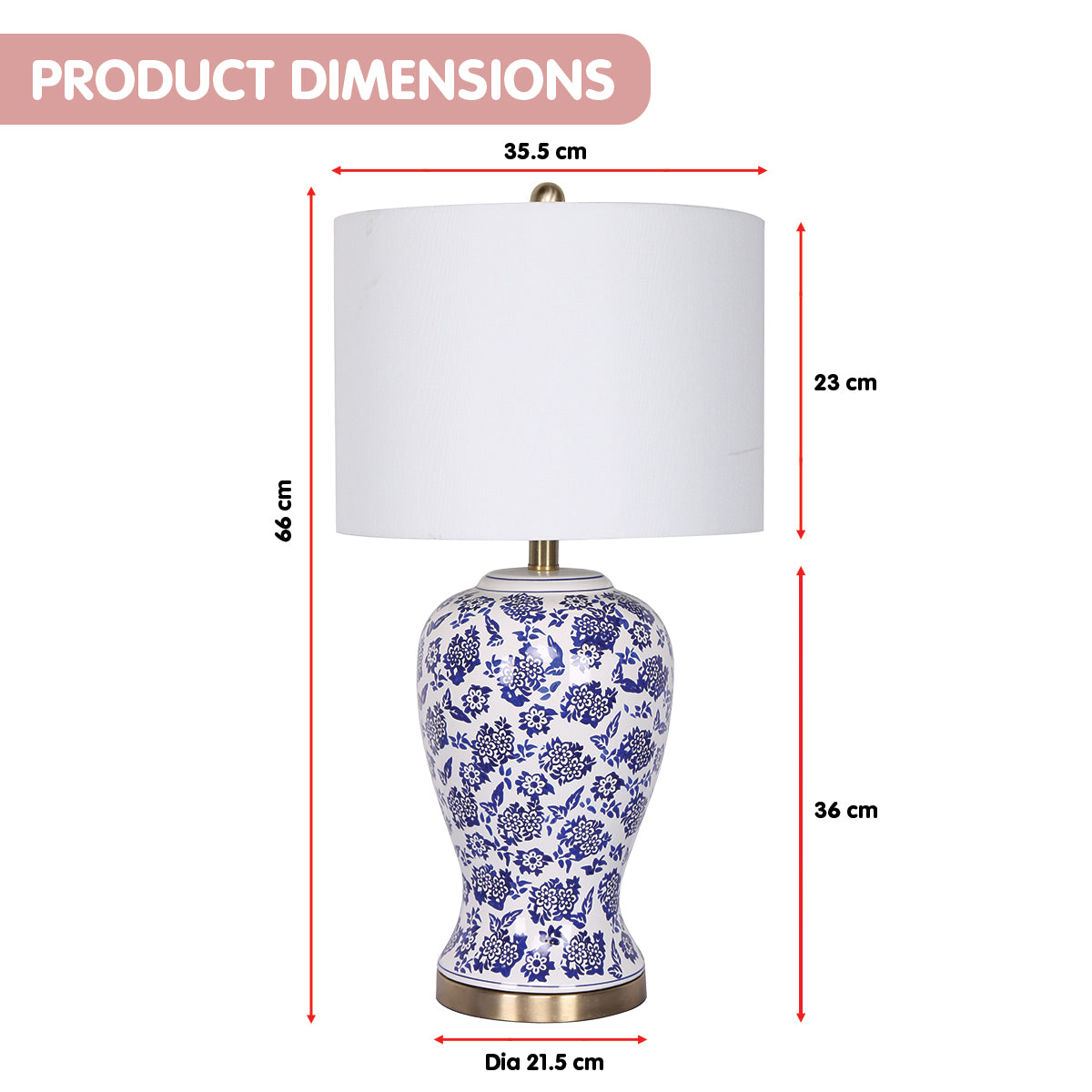 Sarantino Ceramic Flora Table Lamp