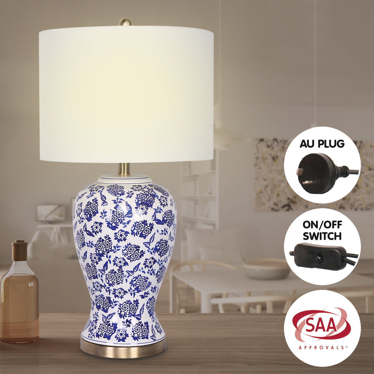 Sarantino Ceramic Flora Table Lamp