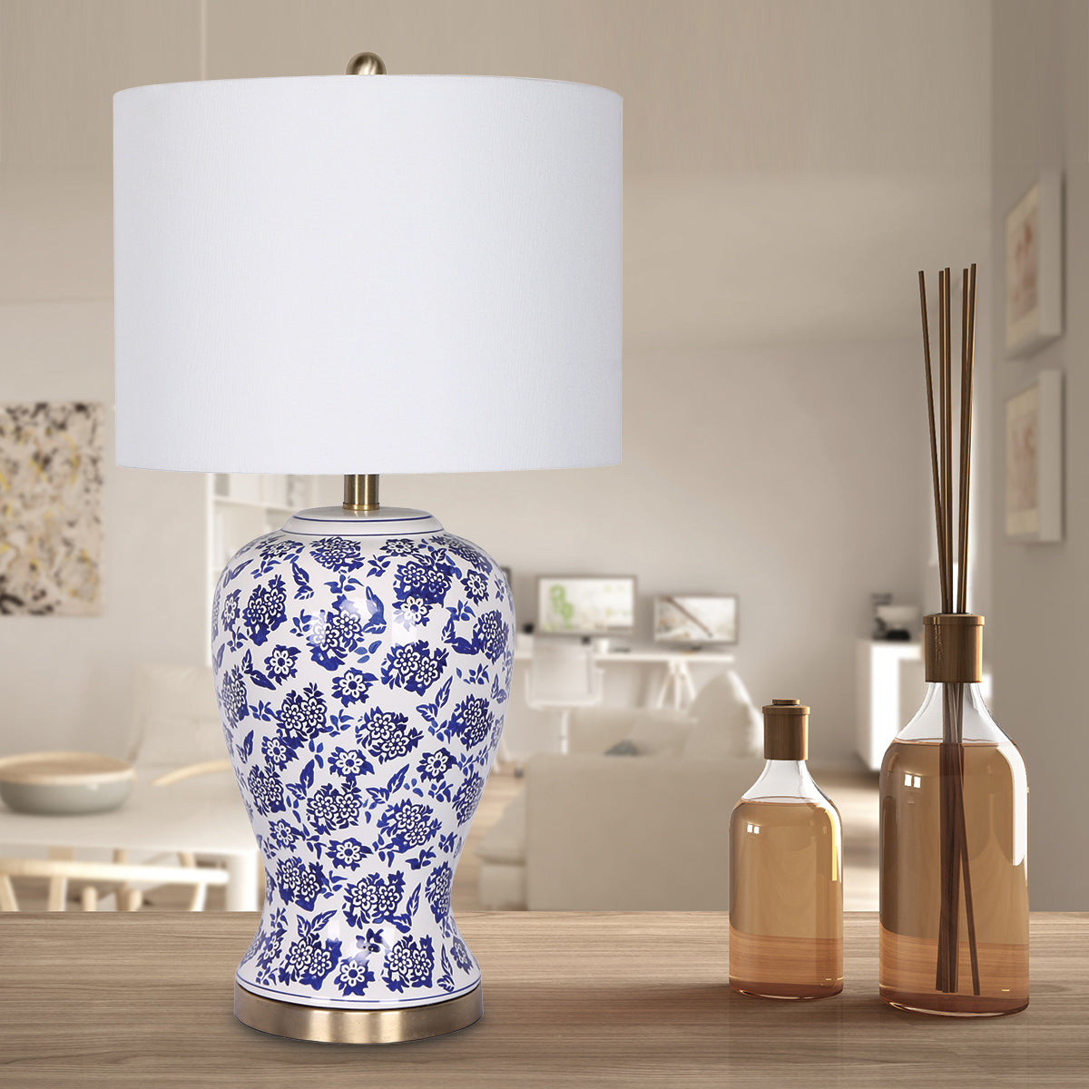 Sarantino Ceramic Flora Table Lamp