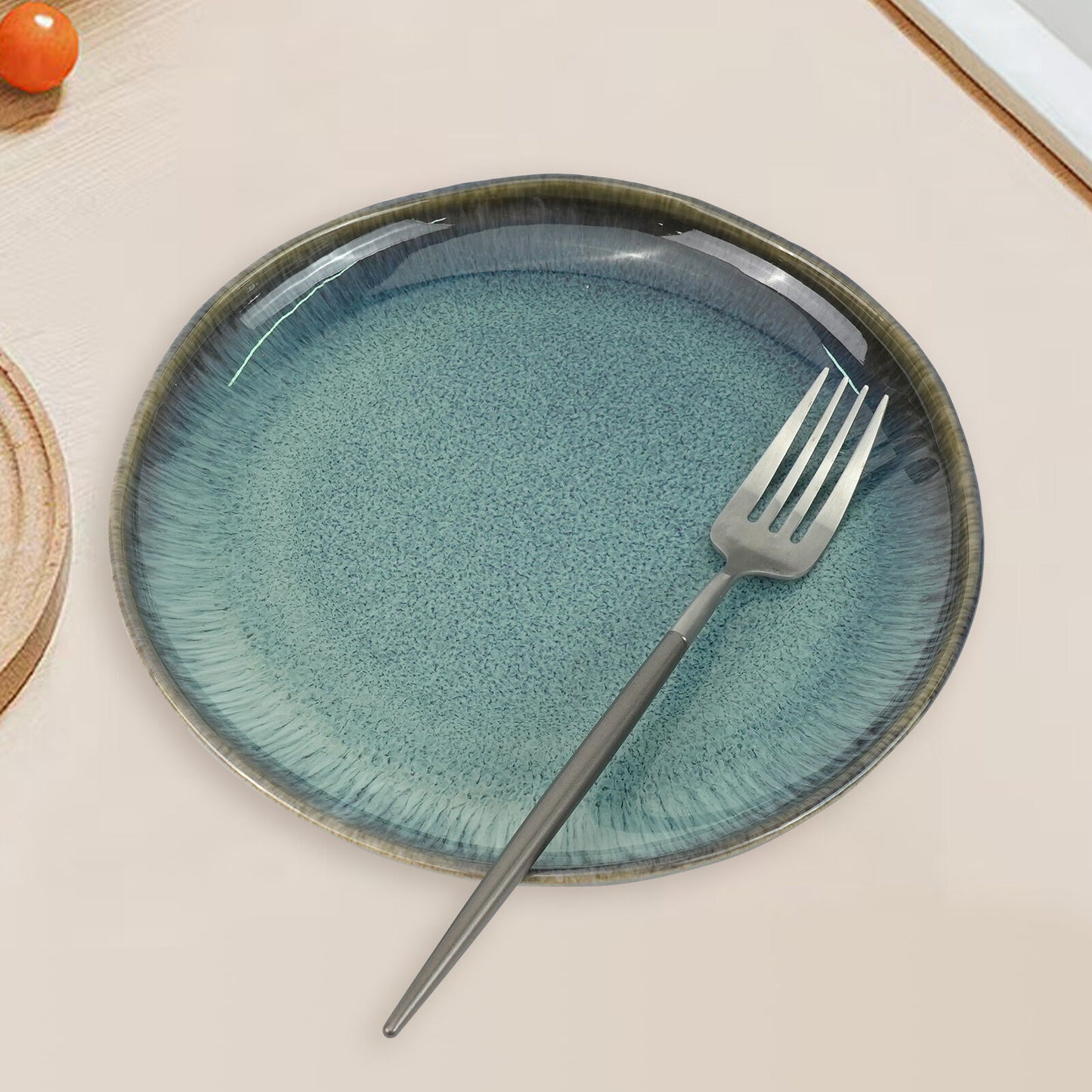 Ceramic Organic Fine Dinner Set - EARTHY AQUA