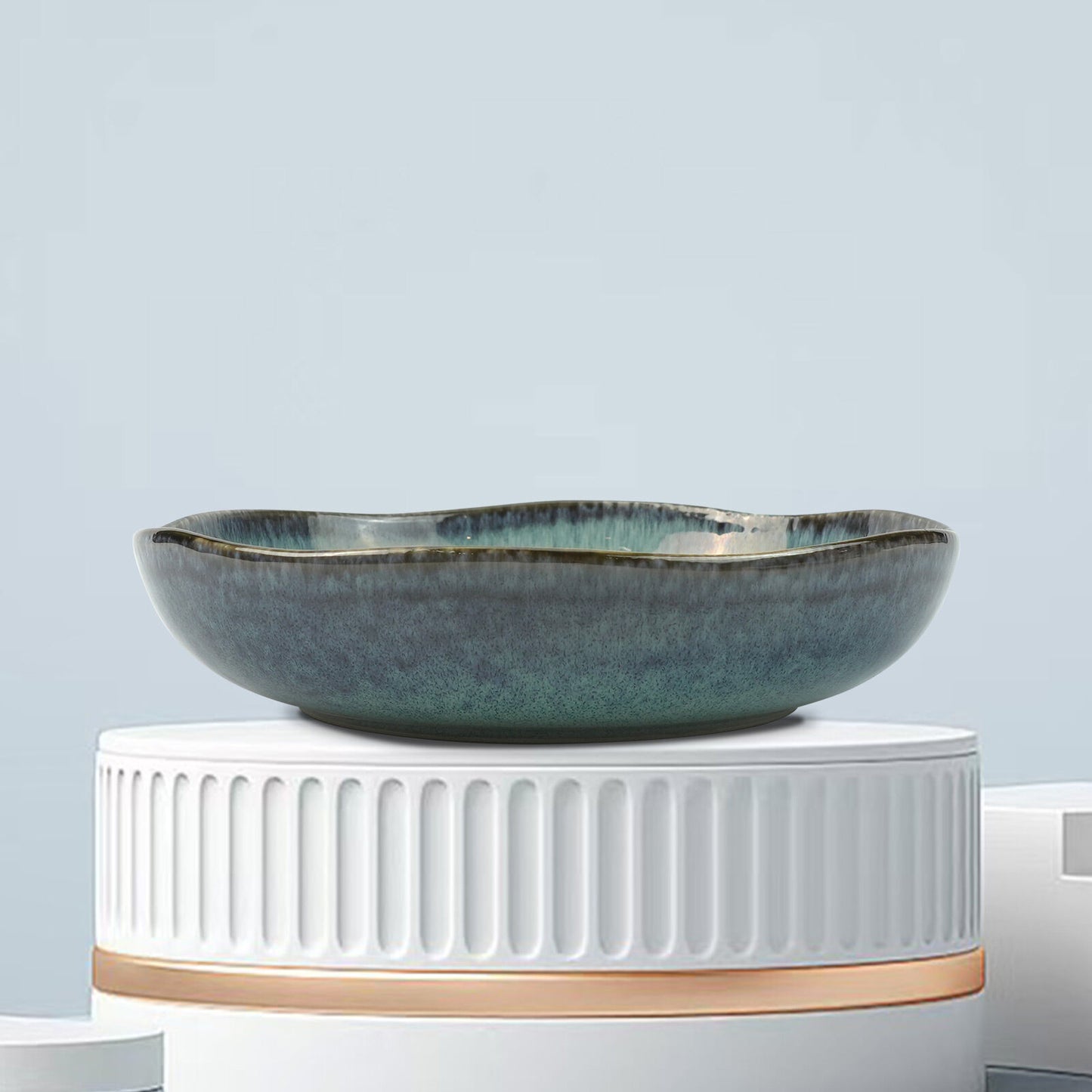 Ceramic Organic Fine Dinner Set - EARTHY AQUA