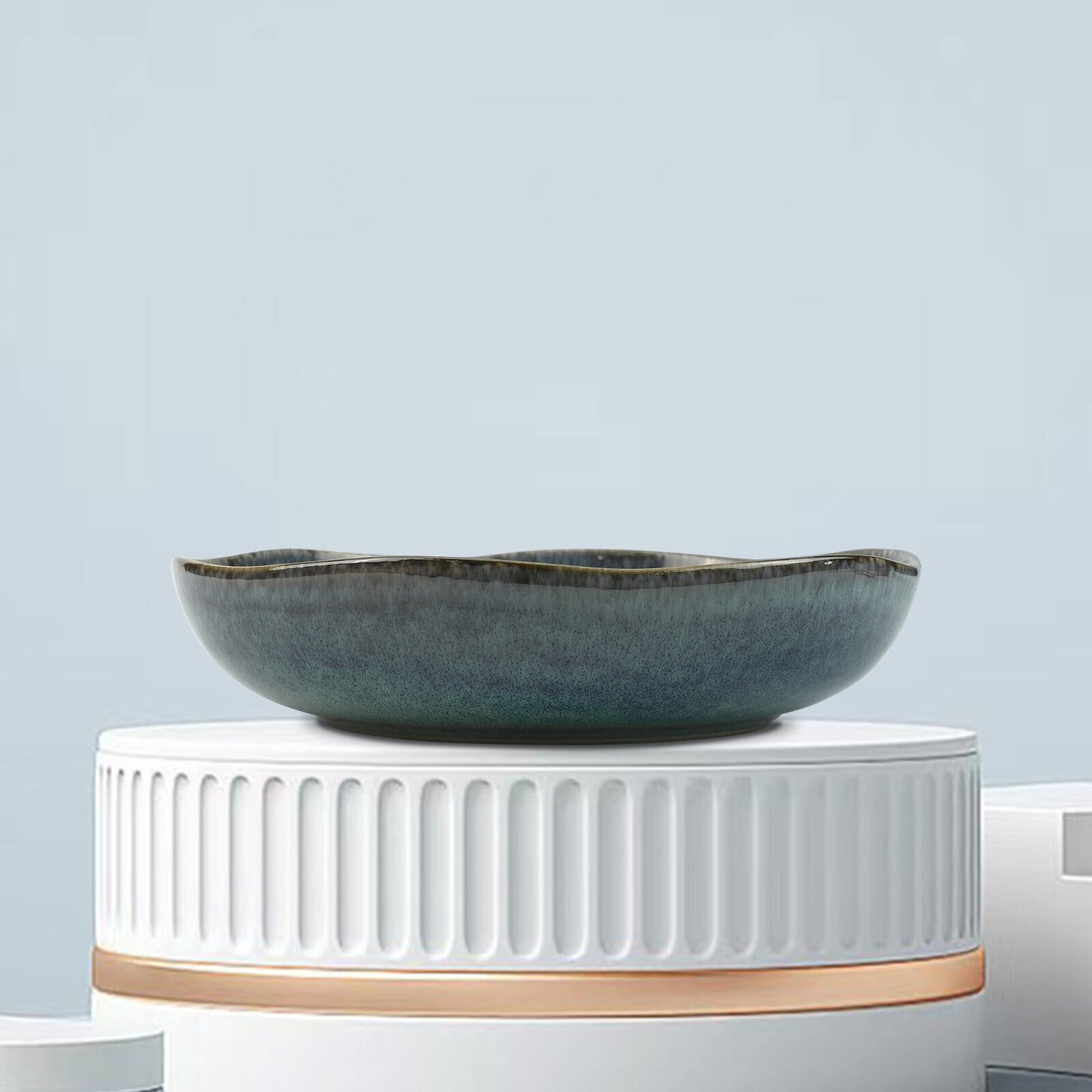 Ceramic Organic Fine Dinner Set - EARTHY AQUA