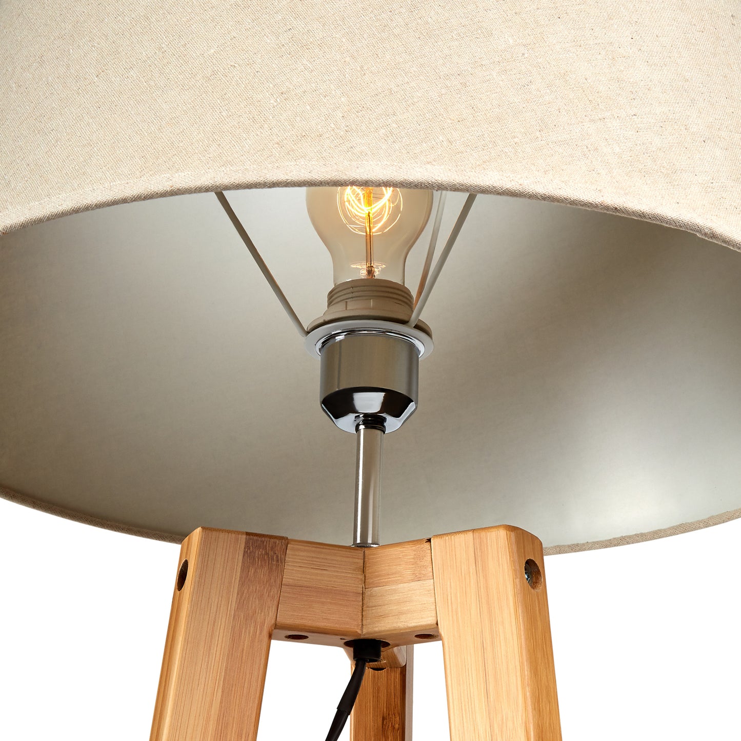 Wooden Tripod Floor Lamp