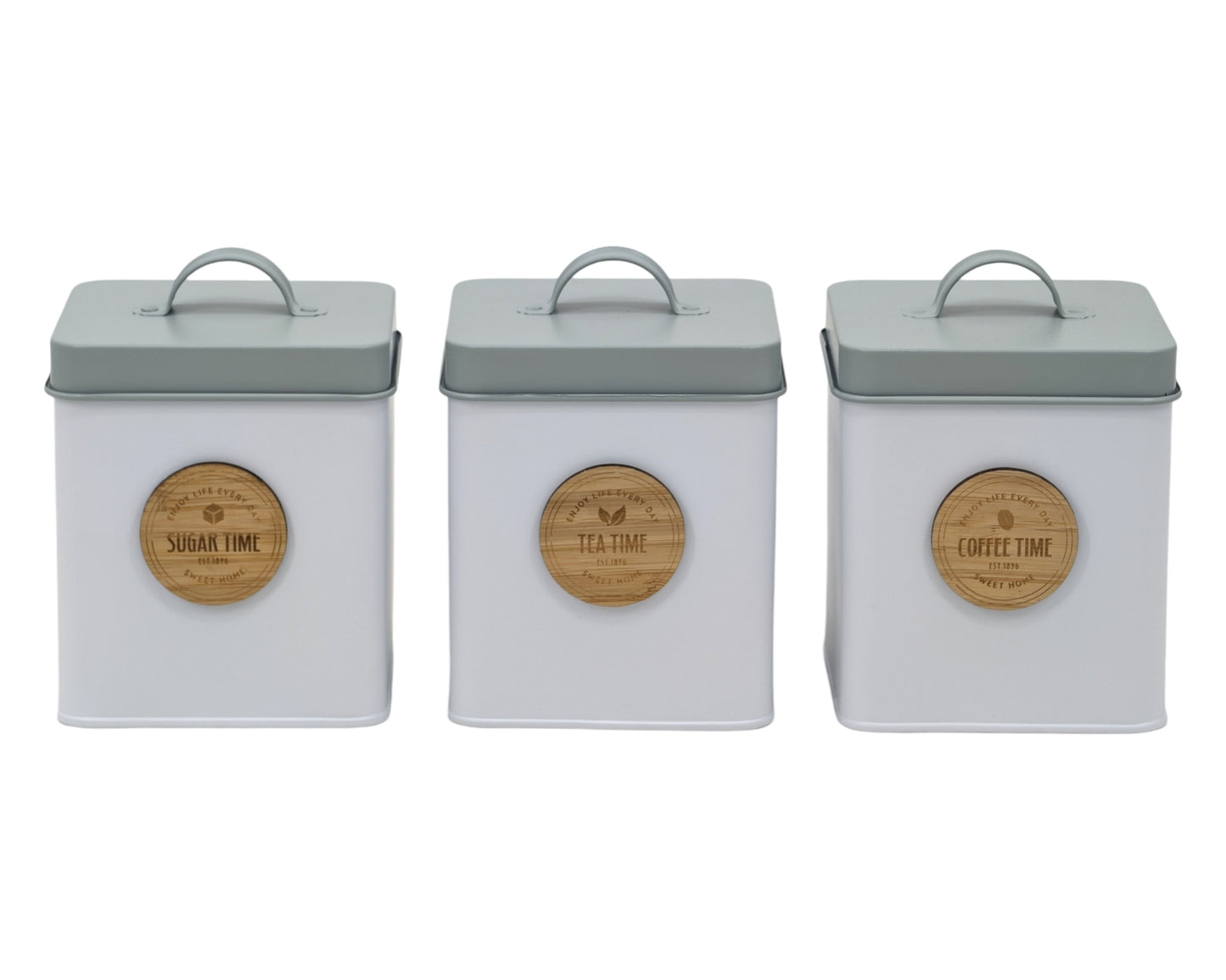 Set 3 Metal Kitchen Storage Tin