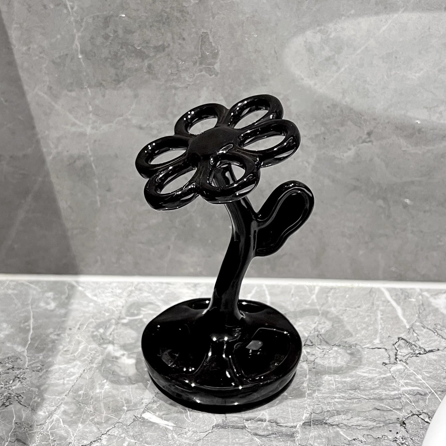 Black Ceramic Toothbrush Holder