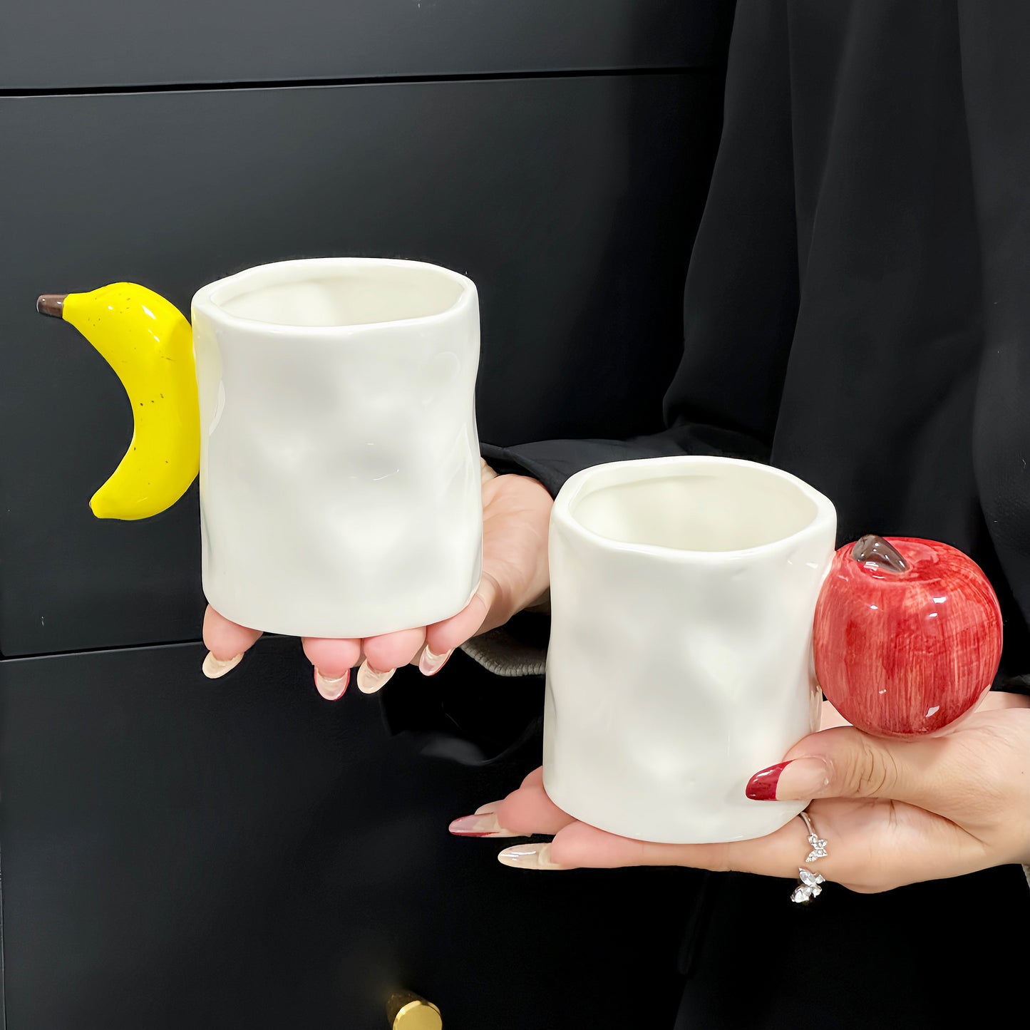 Apple & Banana Creative Fruit Ceramic Mug