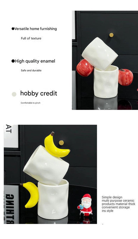Apple & Banana Creative Fruit Ceramic Mug