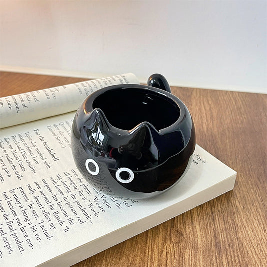 Black Ceramic Cat Mug