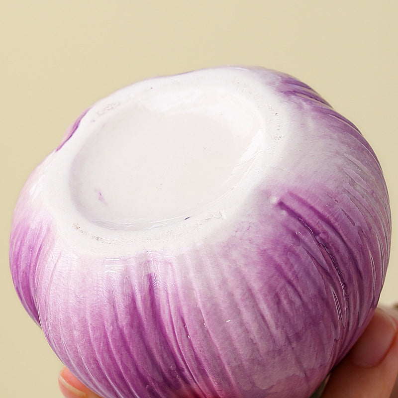 Purple Onion-Shaped Ceramic Vase