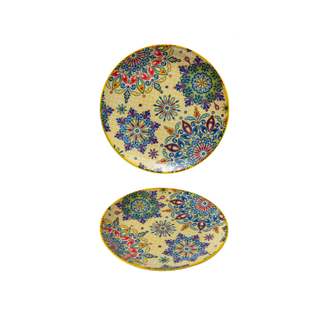 Milo Sunshine 10-Inch Bohemian Ceramic Shallow Plate