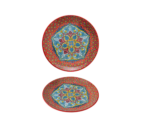 Isidil 10-Inch Bohemian Ceramic Shallow Plate