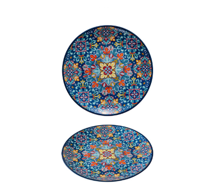 Lambos 10-Inch Bohemian Ceramic Shallow Plate