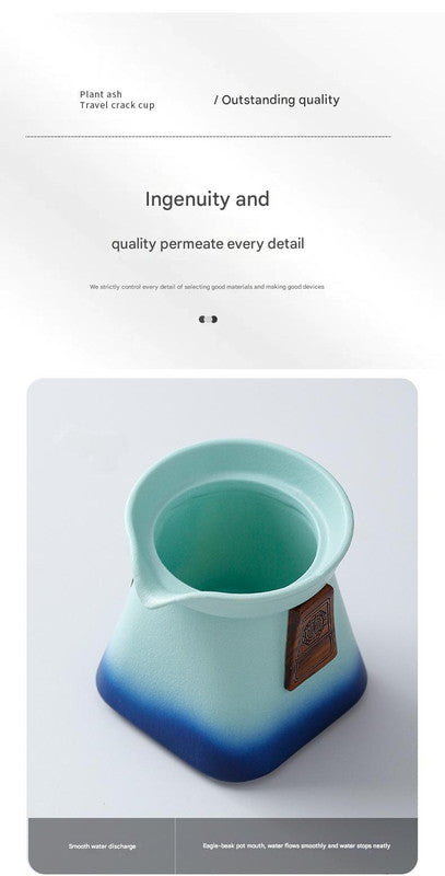 Artisan Ceramic Tea Pot with Strainer (Blue+green)