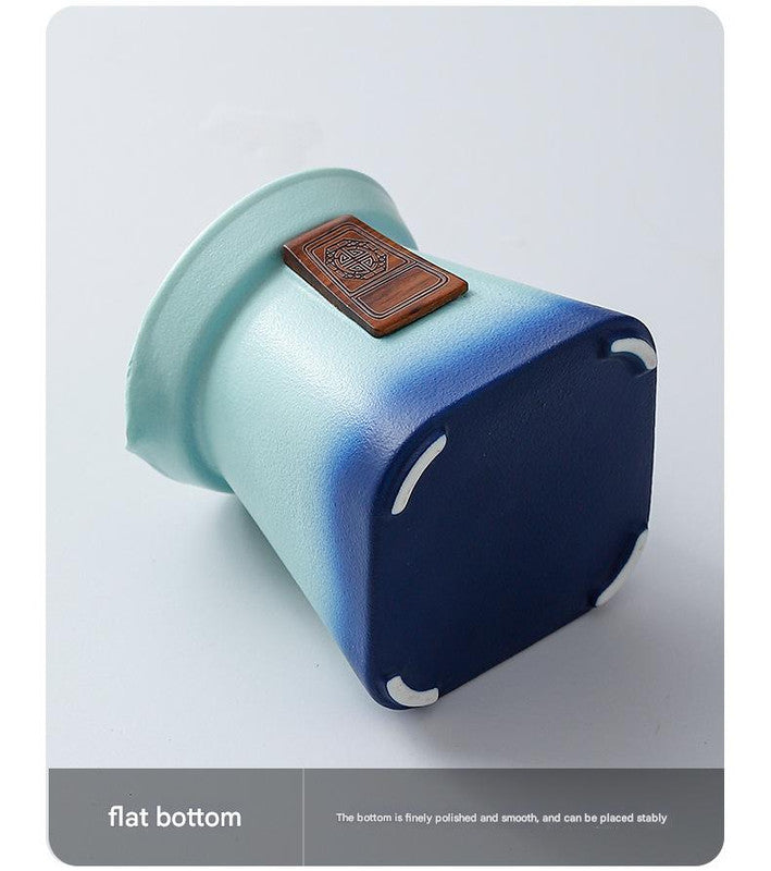 Artisan Ceramic Tea Pot with Strainer (Blue+green)