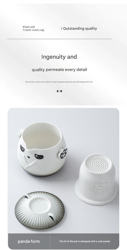 Green Panda Ceramic Tea Infuser Mug Set