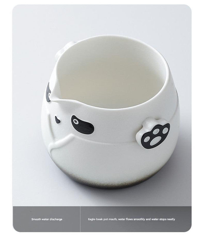 Green Panda Ceramic Tea Infuser Mug Set