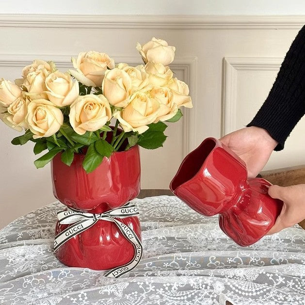 Artisan Handcrafted Ceramic Vase - Minimalist Home Decor with Stable Base(Paintings)