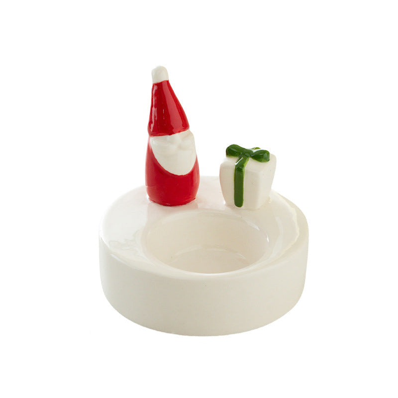 Santa Claus Ceramic Tealight Candle Holder