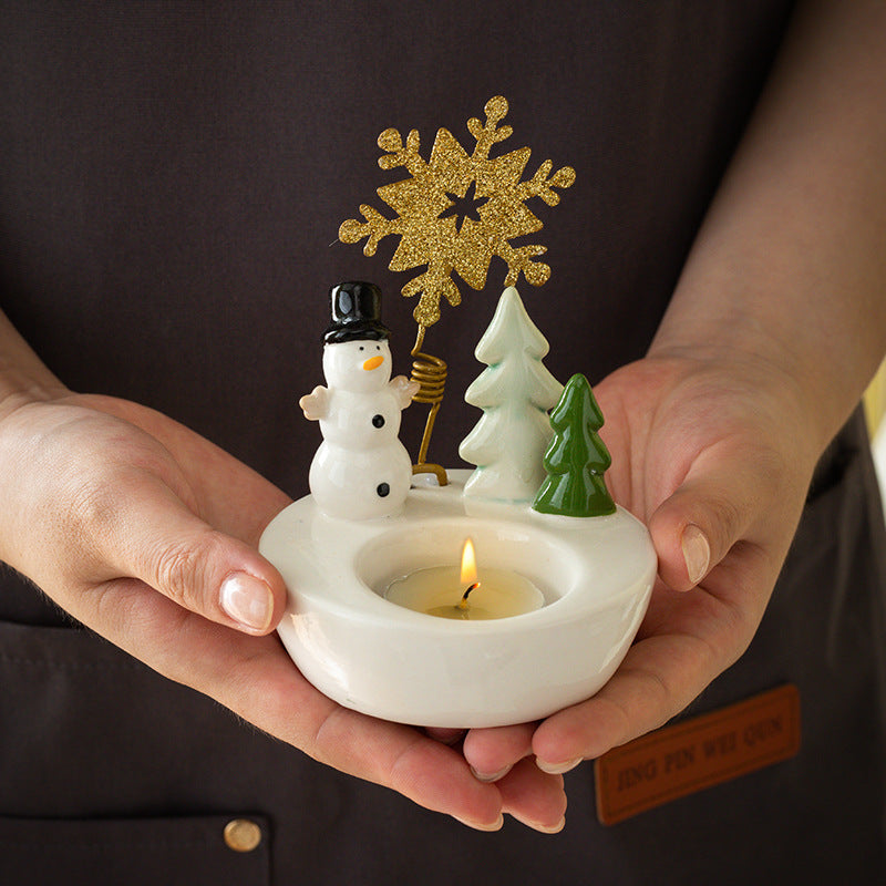 Santa Claus Ceramic Tealight Candle Holder