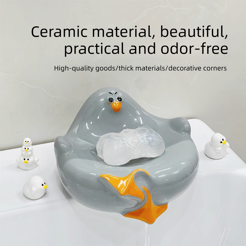Grey Ceramic Seagull Soap Dish