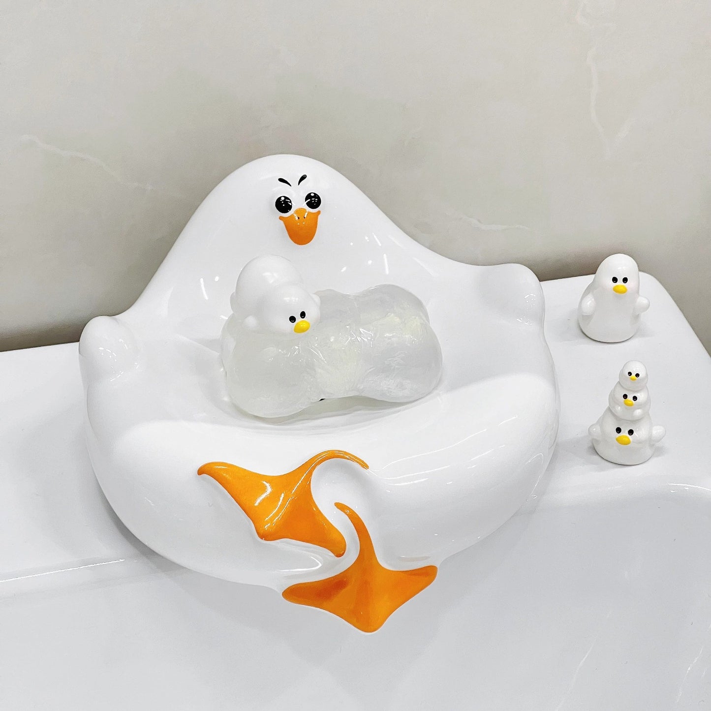 White Ceramic Seagull Soap Dish