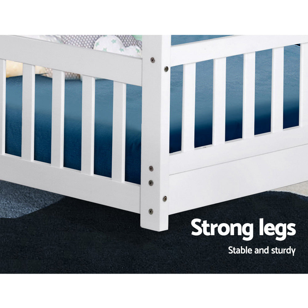 Artiss Bed Frame Frame White ROCK