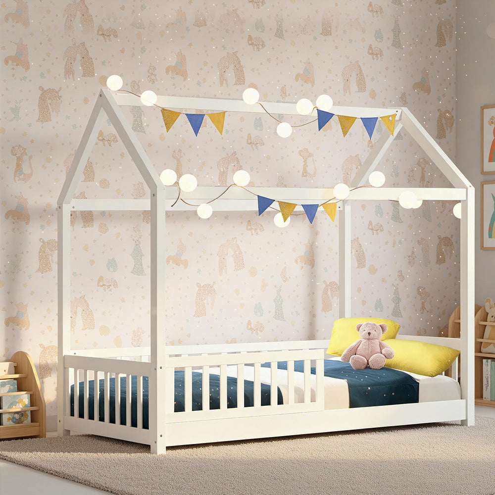 Artiss Bed Frame Frame White ROCK